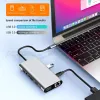 11 في 1 USB Hub Type C Splitter to USB3.0 HDTV RJ45 3.5mm jack adapter vga card reader Station Troup Ports Dock for MacBook Notebook Laptop