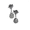 Dangle Chandelier Earrings Chinese Style Hetian Jade Lotus For Women Retro Temperament Exquisite Jewelry Drop Delivery Dhzp5