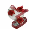 Red Artifical FRS BRIDESMAID BOUTNIEER Mariage Homme Roses Bride Bride Mariage Accoupes X2AT #