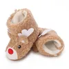Boots Baby Christmas Chaussures Soft Sole Cartoon Elk Non-Slip First Walker Infant pour l'hiver 0-12m