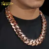 Bijoux hip hop glacé sur mesure lourdes épaisses épaisses 24 mm 999 Sier Miami Cuban Cubaine avec serrure Moissanite