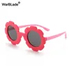 Warblade Kids Sunglasses柔軟な偏光のある子供サングラスラウンドフラワーガラス女の子男の子ベイビーシェードアイウェアUV400 240416