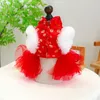 Odzież dla psa Chińskie ubranie Tang garnitur zimowa kamizelka płaszcza wiosenna festiwal ubrania cheongsam pudle kostiumy