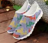 Chaussures décontractées forudesignens Cartoon Art Dog Pattern Animal Pattern Femme's Mesh Plat Breatchable Sneakers Shoe Femelle Slip-On Mujer