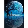 Flower-130 Cartoon Digital Oil Painting Moon Nachtszene Füllung für Erwachsene geeignet