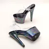 Chaussures de danse Leecabe conçoit 17 cm en cristal sandales de poteau de fantaisie Lady Shoe High Heel plate-forme danse