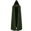 Trench dos casacos masculinos manto medieval casaco com capuz Men vintage gótico Cape Long Halloween Ghost Devil Cosplay Fantas