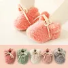 Toddler First Walker Socks Solid Color Tethered Leg Warmer Baby Shoes Winter Warm Fleece Floor Socks Anti-skid Cotton Soft Soles 240409