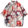 Chemises décontractées pour hommes Street Street Fashion Summer Luxury Harajuku Daily Hawaiian Short Shirt Cartoon Imprimez Loose Beach Tops 24416