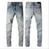 Mens Jeans Top Quality Letter Brodery Logo Designer Denim Pants Fashion Holes Hip Hop Street Trousers Storlek 28-40#123