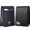 Ny transparent etikett plånbok för män plånbok rfid anti-stöldborste multi-kort kolfiber plånbok kreditkortshållare handväska för män h1pz#