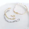 14K Gold verpackt unregelmäßiges Zweigarmband mit weißem Lava DIY handgefertigtes Perlenzubehör B738 240416