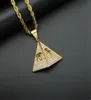 Collier Hip Hop Pyramid Eye of Horus Ankh Pendant Colliers pour femmes et hommes Color d'or Iced Out Bling Ancient Egypt Jewelry4705802