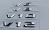 V6 V8 V10 V12 Letter Number Chrome Emblem Logo för Mercedes Benz C200 E300 Car Styling Fender Discharging Capacity Mark Sticker8687278