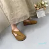 Sandali in pelle cinghia incrociate scarpe per donne lussuose signore
