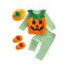 Kleidungssets Kleinkind -Outfit -Anzug Baby Girl Boy Langarm Halloween Kürbisabdruck losen Tops Fall Casual Hosen Hut Schuhe