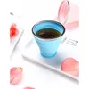 2024 180ml/250ml Portable Silicone Retractable Folding Cup With Lid Telescopic Collapsible Drinking Cup Outdoor Travel Water Cup for