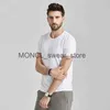 Men's T-Shirts Mens Tank Tops Modal Ice Silk Cotton Copyright Summer Cool Solid Color Half Bottom Shirt White Simple Round Neck Short sleeved T-shirt H240416