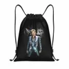 Özel Johnny Hallyday With Wolf Drawstring Çanta Mağaza Yoga Sırt Çantaları Kadın Erkek Fransız Rock Şarkıcı Spor Spor Salonu Sackpack A7F0#