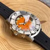 Avanadores de punho 42mm Tandorio 20Bar Japão Japão NH36A MONSTER Mens Aviso automático AR Sapphire Crystal Orange Dial 3,8