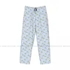 Men's Sleepwear Casual Pajama Sleeping Pants Striped With Cute Frogs Lounge Loose Trousers Comfortable Nightwear