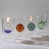 Candle Holders Mini Round Ball Glass Candlestick For Wedding Decoration Christmas Home Accessories Candles