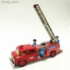 Retro Style Toys Metal Tin Fire Fighting Trucks Fire Trucks Mechanical Toy Models Childrens Gift Y240416