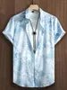 Men's Casual Shirts Loose Floral Print Pattern Short Sleeve Shirt Button Up Top