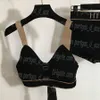 Sticked Women BH BRIESS SET Luxury Designer Sexig underkläder Set Lady Sporty Underwear Bras Boxers Thong