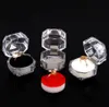 Hela 40 Clear View Plastic Ring Display Case smycken Box WhiteBlackpink Padding7888094