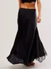 Skirts CHRONSTYLE Vintage Women Long Maxi Low Waist Lace Floral Satin Patchwork Party For Summer 5 Colors 2024