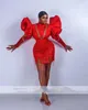 Plus taille vraie photo rouge africain élégant robes de bal cristal à paillettes de fête formelle filles noires