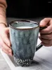 Mugs Nordic Style Retro Ceramics Mug Big Capacity Coffee With Spoon Lover Tea Milk Cup Creative Anniversary Gift