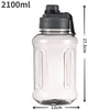 Water Bottles 1.5/ 2.1 Liter Large Capacity Sports Bottle With Scale Outdoor Fitness Gym Portable Cups Bucket BPA Free