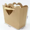 装飾的な花AOXUE 1 PC KRAFT PAPER BAG DIYフラワーボックスギフトブーケショップ用品ウェディングホームデコレーション人工偽物