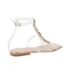 Scarpe casual Solomaker Women Square Toe Rhinestone Sandali piatti a tratto piatto in PVC estate