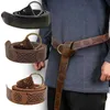 Taille -ketenganden middeleeuws reliëf Viking Vegvisir Pu Leather O Ring Belt Retro Renaissance Knight Buckles Belt lederen tailleband voor Menl240416