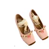 Chaussures décontractées Femmes Affiches arc Marie janes lolita robe carrée orteil carton sandales sandales femelles élégantes zapatos 2024