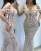 Runway Dresses Elegant Pearls Clebrity For Women Mermaid Off Shoulder Evening Party Vestidos De Noche Cocktail