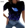 Erkek Tişörtler Kelebek ve Kadınlar Kısa Kollu T-Shirt 3D Baskılı Giysiler Büyük boy gevşek yuvarlak boyunlu sıradan niş tasarım bir