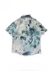 Men's Casual Shirts Trendy Summer Ink Painting Tie-dye All-over Printed Lapel Short-sleeved Men Women Beach Holiday Lazy Style Blouse