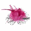 Frauen Faszinator Hut 20s 50er Jahre Vintage Feste Farbnetz Schleier Stirnband von Feather Perle Hochzeit Tee Party Kopfbedeckung F0CJ#