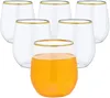 Paignes jetables Paignes 48 / 24pcs Verres à vin sans tige en plastique avec Rim Gol