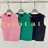 Tanks de mujeres Camis Diseñador Dalang Fashion High Quality 24 Summer Nuevo letra Jacquard Hollow Knitt Short Slim Fit Style Toque 3J6Z