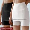 Kvinnors trosor 2024 Ice Silk High midja Kvinnlig Mage Control Seamless Shorts Dubbelskikt under kjolen Boxer Safety Pants Shapewear