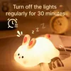 Lamps Shades LED Night Light Cute Sheep Panda Rabbit Silicone USB Charging Timed Bedside Decoration Childrens Birthday Gift Q240417