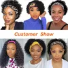Kinky Curly Headband Bob Human Hair Glueless Brazilian s With Headbands for Black Women Nature 1228Inch 240408