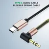 Extensão de áudio Tipo C a 3,5 mm Audio Aux Cable para Huawei Car fone de ouvido Linha de arame de alto-falante 3.5 Jack Aux USB C Cordão adaptador