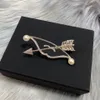 Butikowy złota srebrna broszka marka projektant Nowy modny czarujący broszka biżuteria broszka z przyjęciem urodzinowym z pudełkiem z przyjęciem urodzinowym