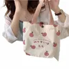 Небольшой холст женщин ТОТ СУМКА СУМКА Японская персиковая сумка для ланча Корейская мини -сумочки для ланчака